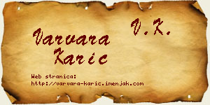 Varvara Karić vizit kartica